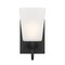 Designers Fountain Malone 9.25in 1-Light Matte Black Transitional Indoor Wall Sconce with Etched Glass Shade D267M-WS-MB - alternate 1